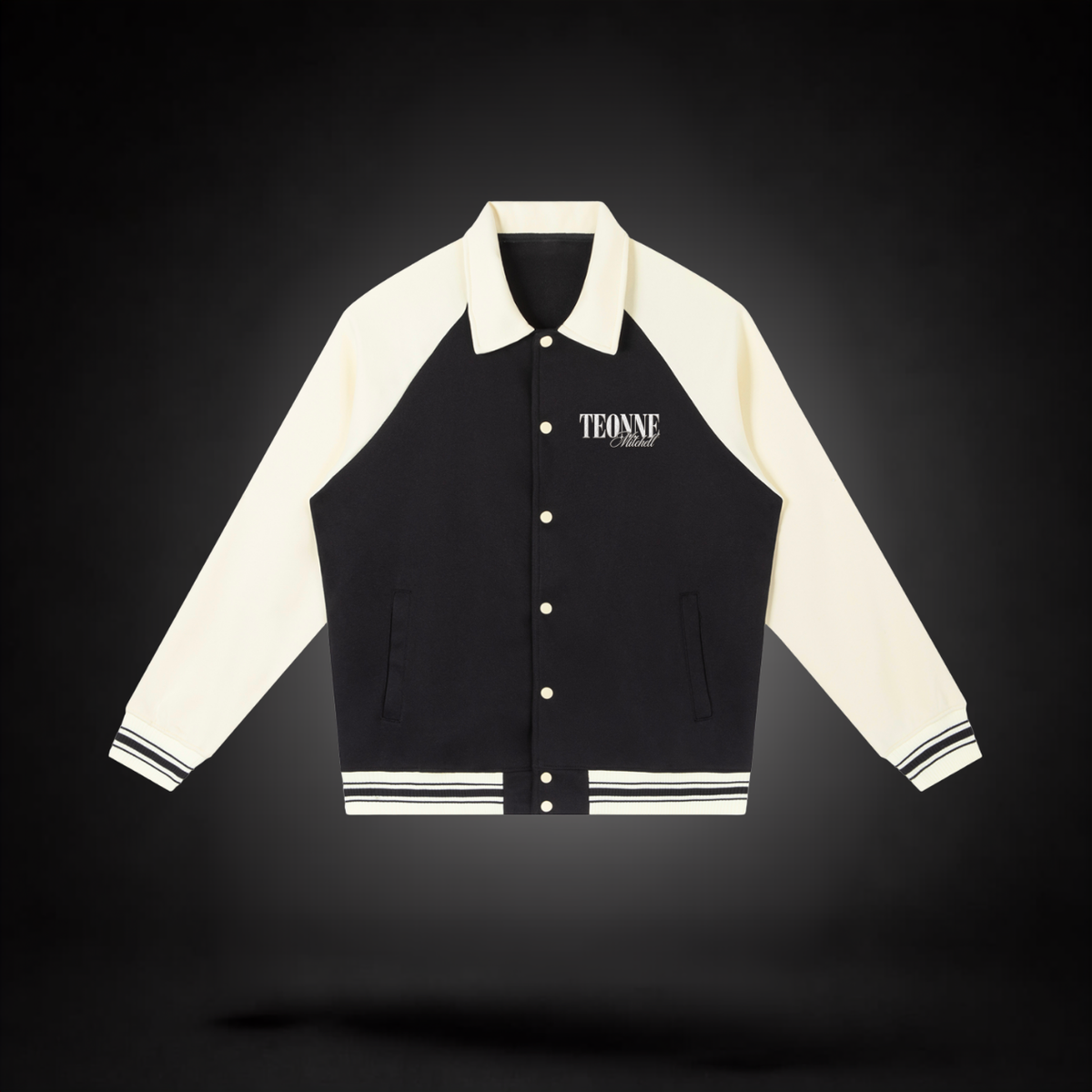 Teonne Mitchell Contrast Raglan Sleeve Baseball Jacket