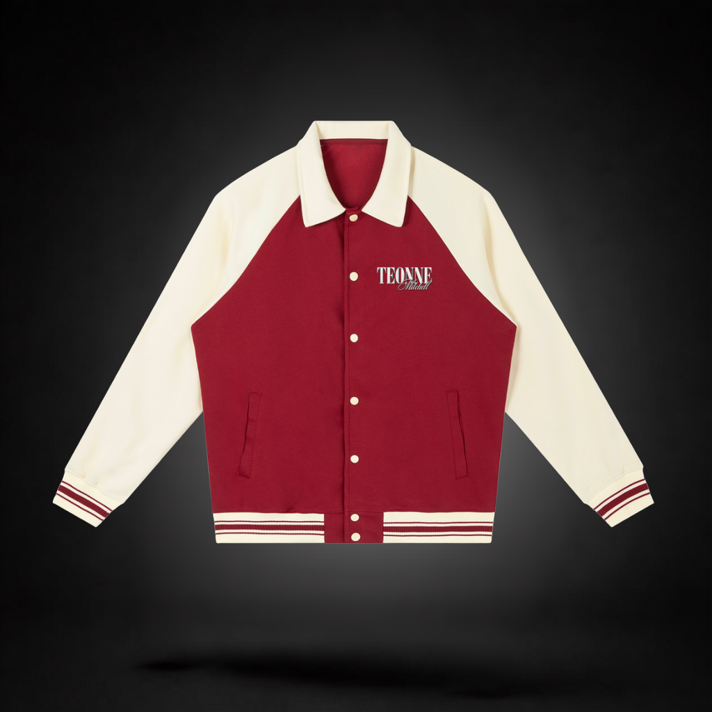 Teonne Mitchell Contrast Raglan Sleeve Baseball Jacket
