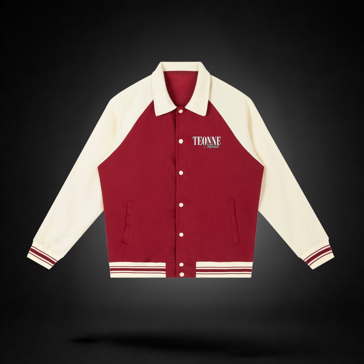 Teonne Mitchell Contrast Raglan Sleeve Baseball Jacket