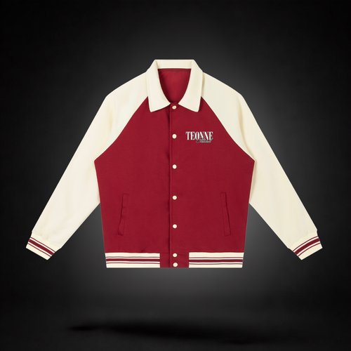 Teonne Mitchell Contrast Raglan Sleeve Baseball Jacket
