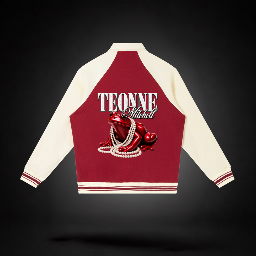 Teonne Mitchell Contrast Raglan Sleeve Baseball Jacket